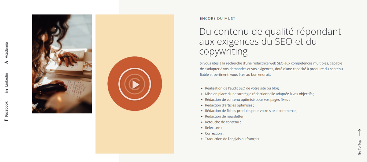 Création du site d’une rédactrice web SEO – webdesign et branding par Swagner