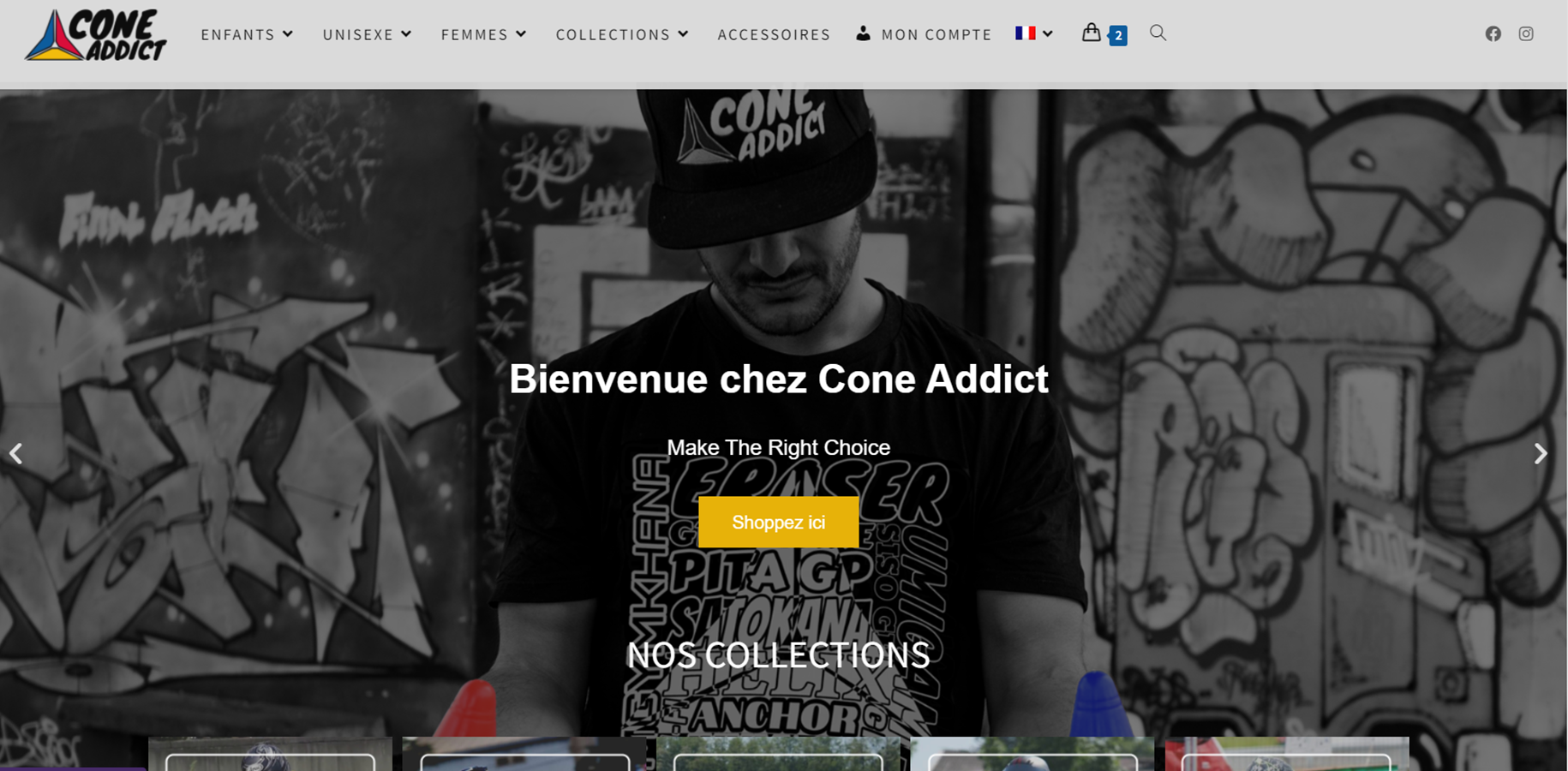 Création du site e-commerce Cône Addict – design, UX et branding par Swagner