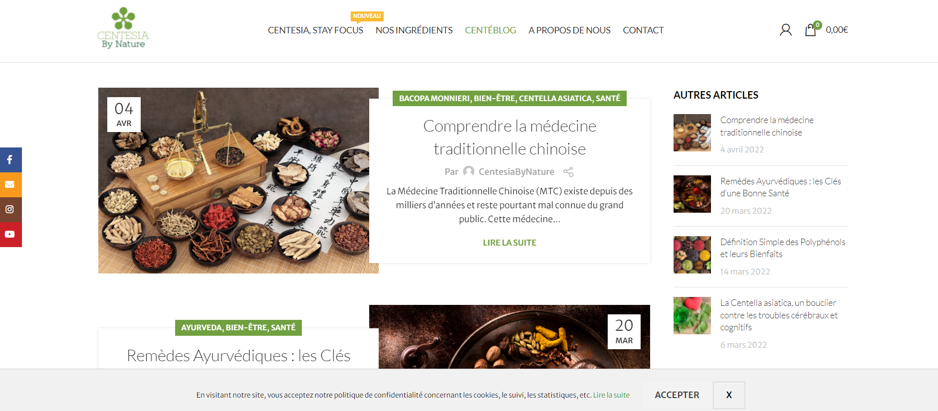 Création du site e-commerce Centesia by Nature – webdesign et identité visuelle réalisés par Swagner