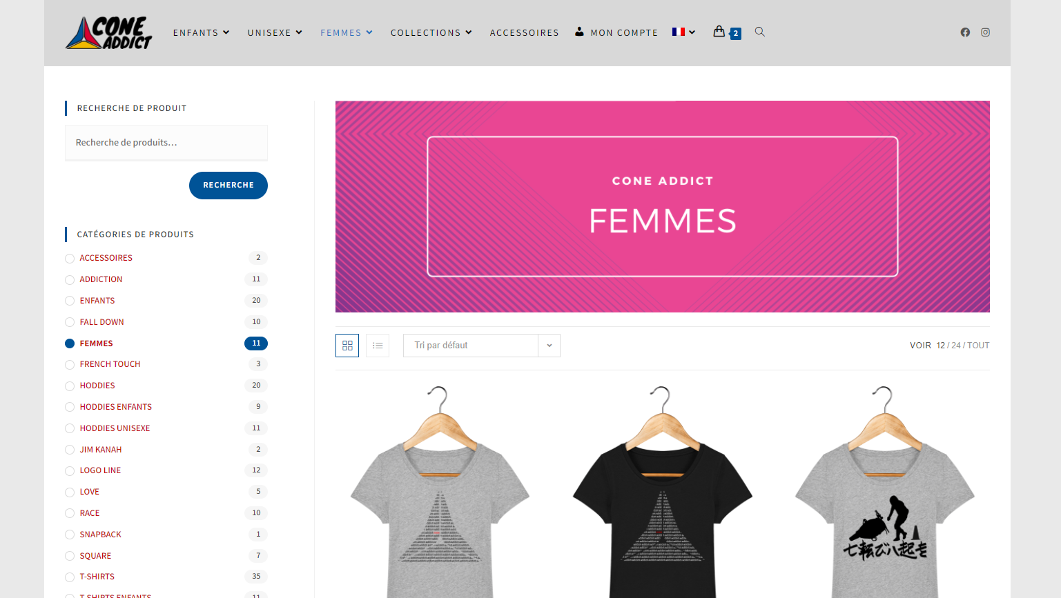 Création du site e-commerce Cône Addict – design, UX et branding par Swagner