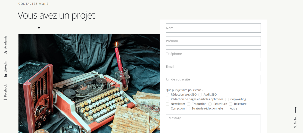 Création du site d’une rédactrice web SEO – webdesign et branding par Swagner