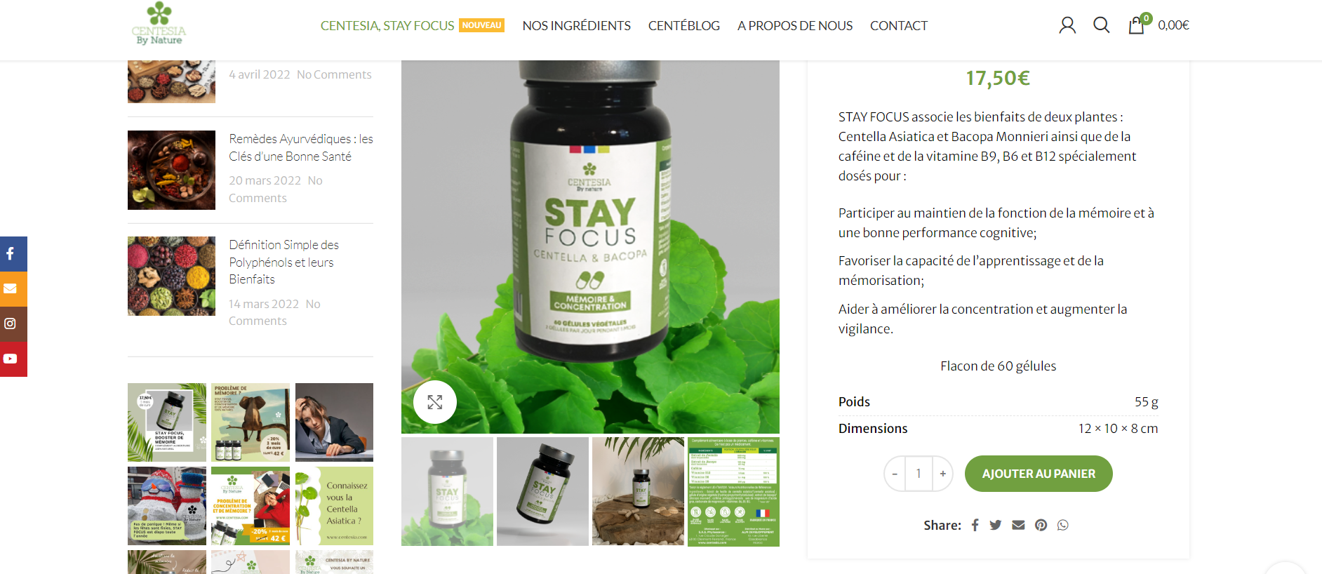 Création du site e-commerce Centesia by Nature – webdesign et identité visuelle réalisés par Swagner
