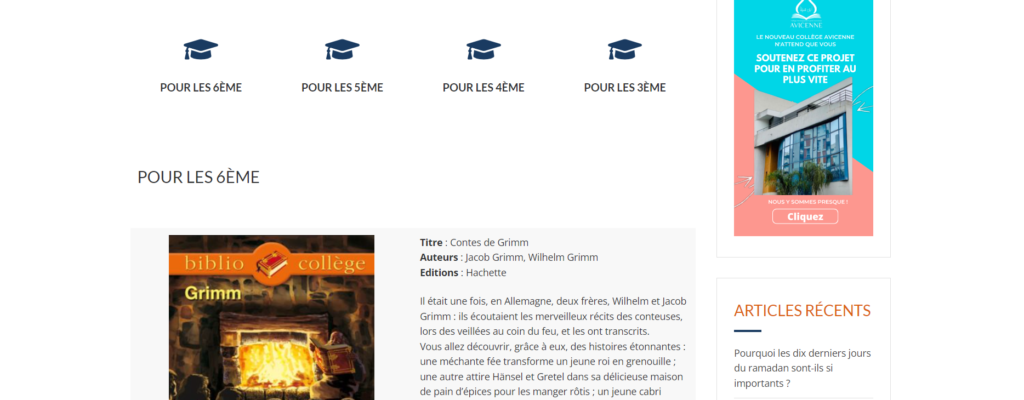 Création du site du Collège Privé Avicenne – design, UX et pages administratives par Swagner