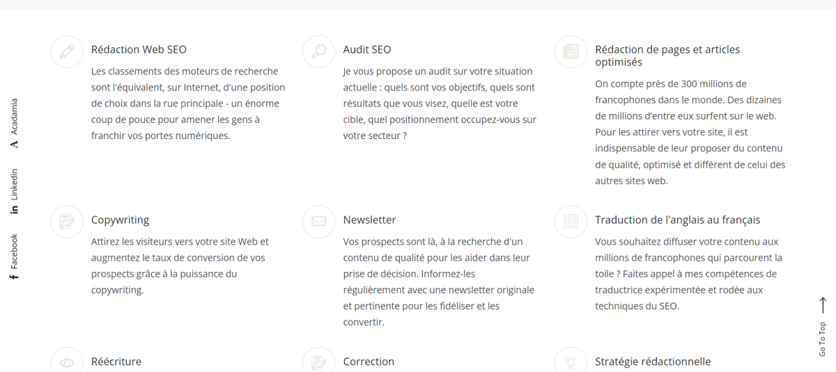 Création du site d’une rédactrice web SEO – webdesign et branding par Swagner