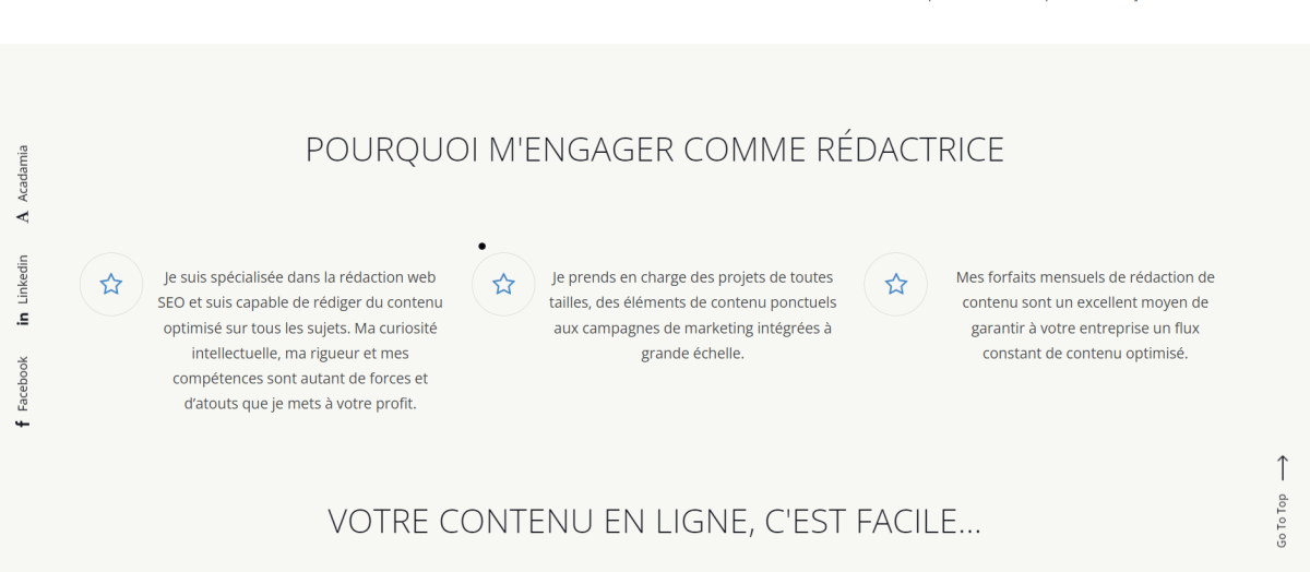 Création du site d’une rédactrice web SEO – webdesign et branding par Swagner