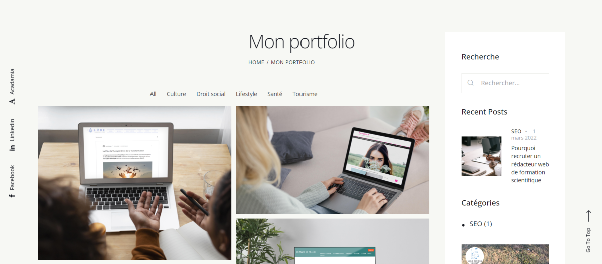 Création du site d’une rédactrice web SEO – webdesign et branding par Swagner
