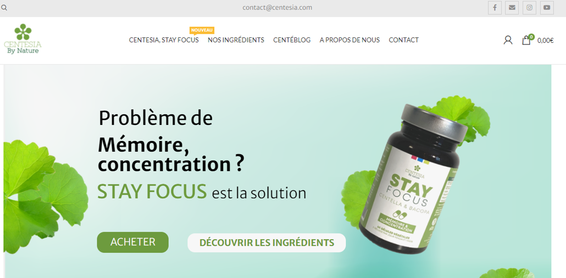 Création du site e-commerce Centesia by Nature – webdesign et identité visuelle réalisés par Swagner