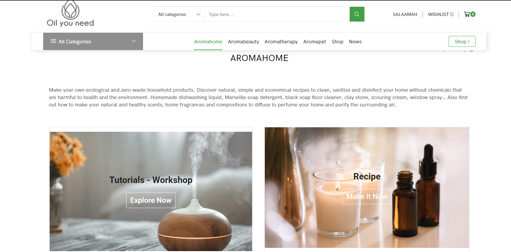 Création du site e-commerce Oil You Need – webdesign et identité visuelle réalisés par Swagner