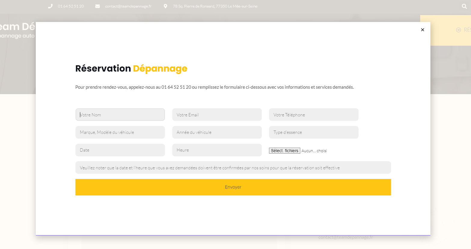 Création du site Team Dépannage – webdesign et identité visuelle réalisés par Swagner