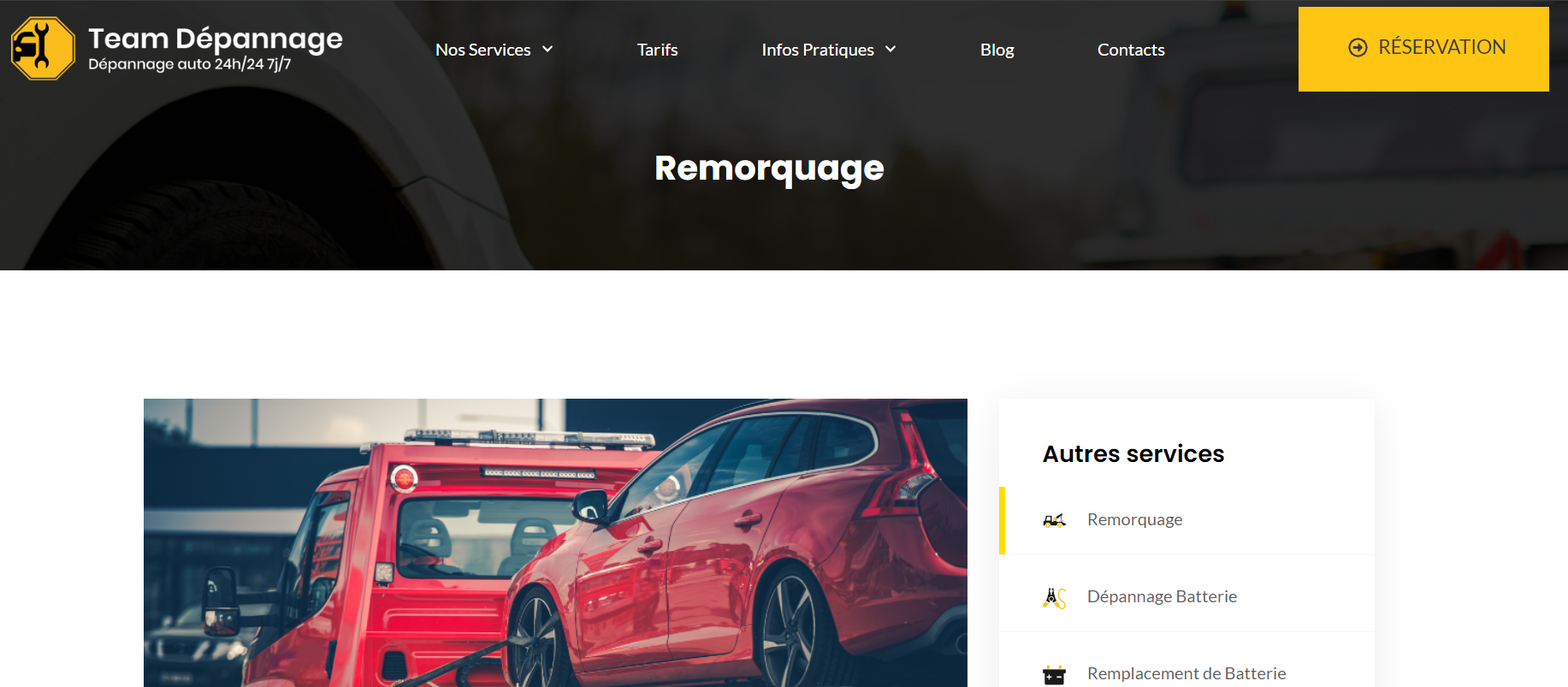 Création du site Team Dépannage – webdesign et identité visuelle réalisés par Swagner