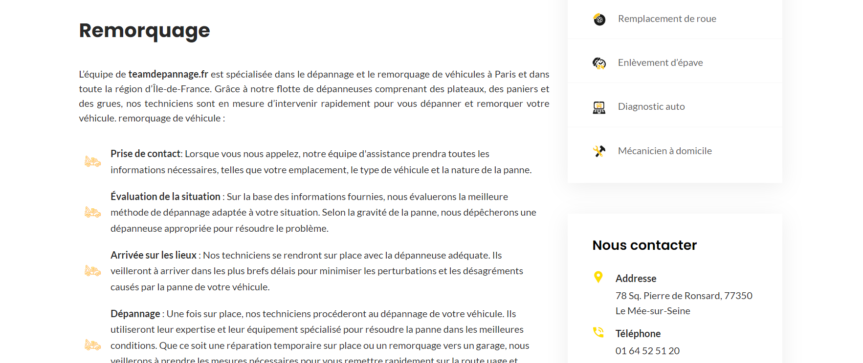 Création du site Team Dépannage – webdesign et identité visuelle réalisés par Swagner