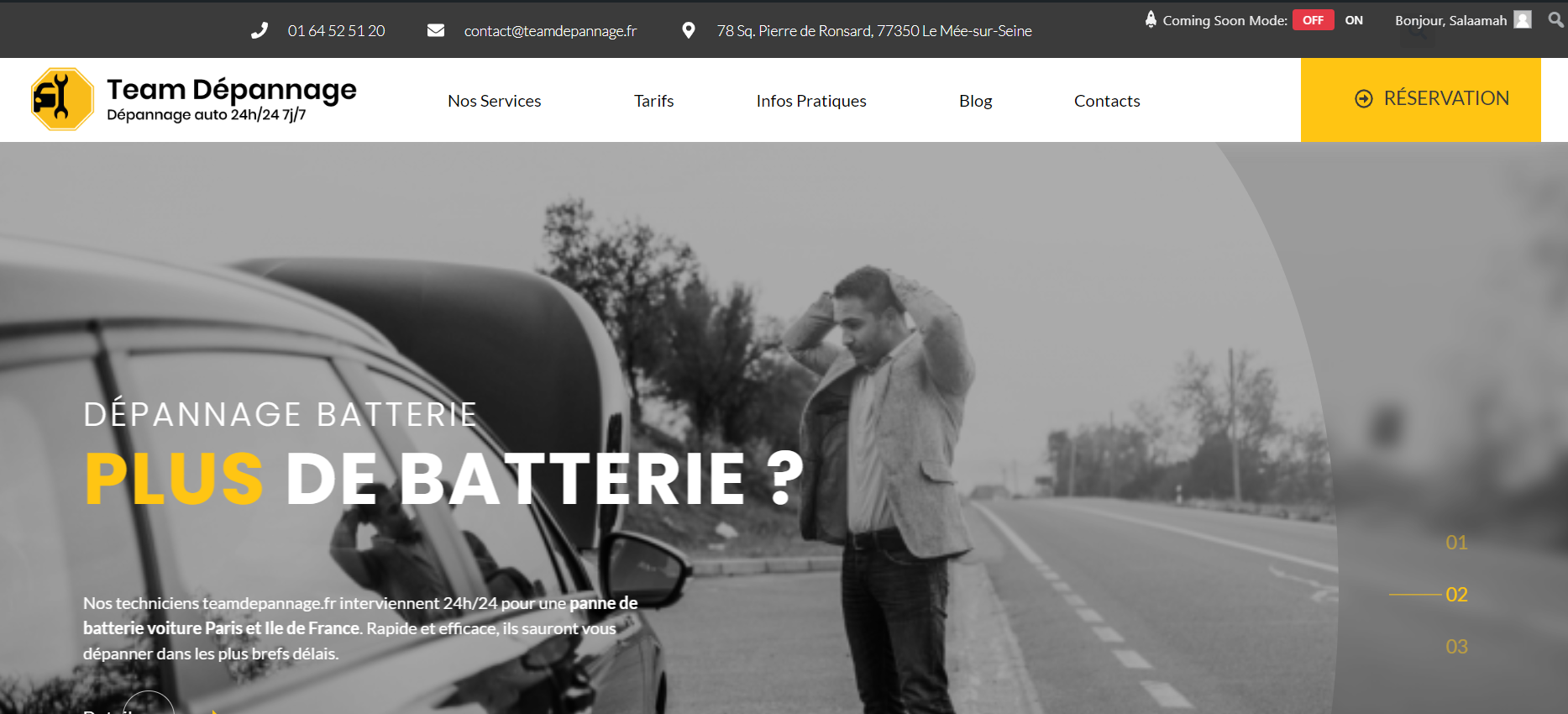 Création du site Team Dépannage – webdesign et identité visuelle réalisés par Swagner