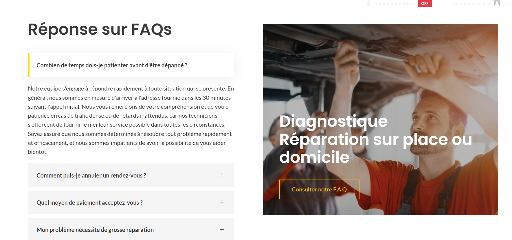 Création du site Team Dépannage – webdesign et identité visuelle réalisés par Swagner