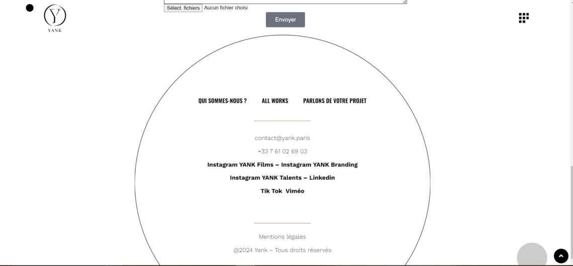 Visuel du site YANK – création de site et branding par Swagner