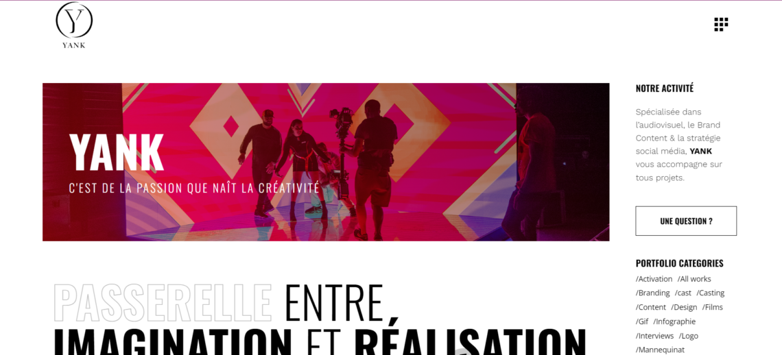 Visuel du site YANK – création de site et branding par Swagner