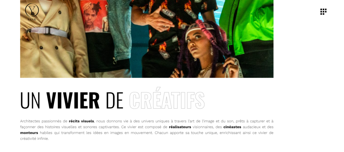 Visuel du site YANK – création de site et branding par Swagner