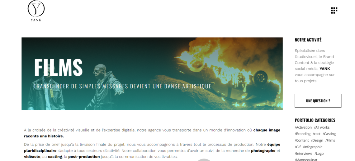 Visuel du site YANK – création de site et branding par Swagner
