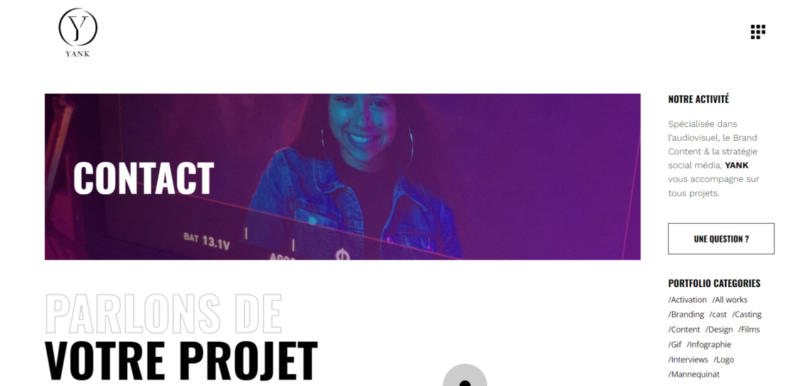 Visuel du site YANK – création de site et branding par Swagner