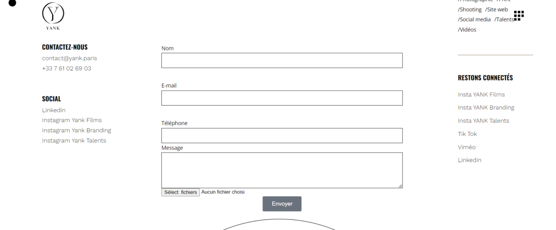 Visuel du site YANK – création de site et branding par Swagner