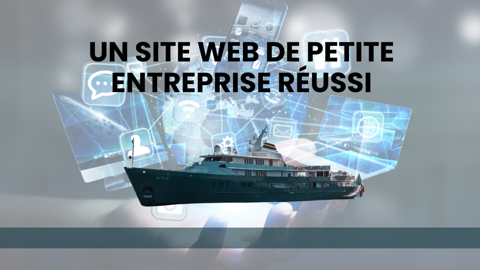 bateau qui diffuse des écran d'ordinateurs
